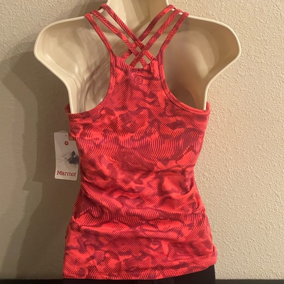 Marmot Tank Top, Crisscross Racerback with Built In Bra - Picture 2 of 2